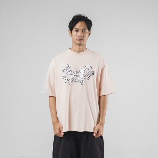 House of Smith Kaos Oversize Pria - Chromiq Heavyweight Oversized Tshirt Dusty Pink - Oversize T Shirt - Image 3