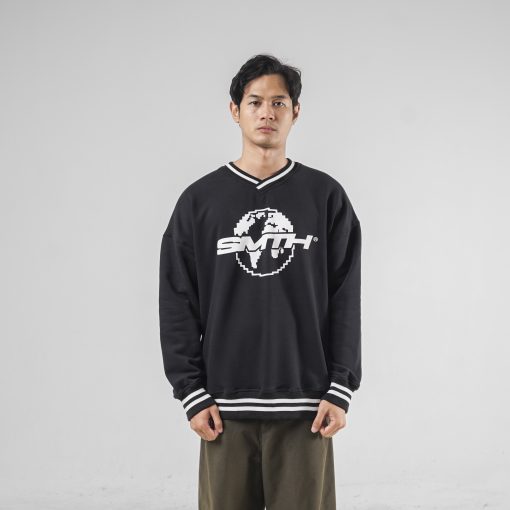 House of Smith Sweater Crewneck Oversize Pria - Vordens Crewneck Black - Image 4
