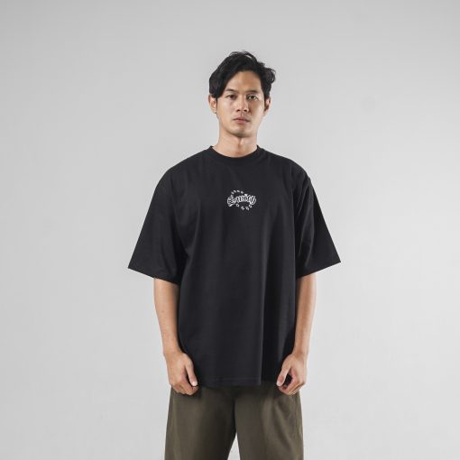 House of Smith Kaos Oversize Pria - Starcircle Heavyweight Oversized Tshirt Black - Oversize T Shirt - Image 6