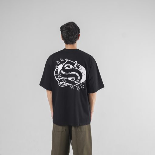 House of Smith Kaos Oversize Pria - Starcircle Heavyweight Oversized Tshirt Black - Oversize T Shirt - Image 5