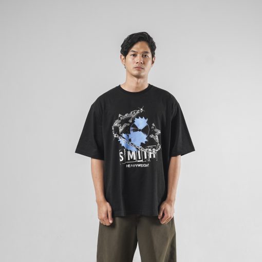 House of Smith Kaos Oversize Pria - Star Chain Heavyweight Oversized Tshirt Black - Oversize T Shirt - Image 3
