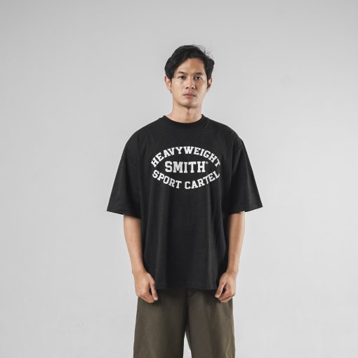 House of Smith Kaos Oversize Pria - Smith Heavyweight Badge Typeface Black - Oversize T Shirt - Image 4