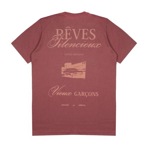 House of Smith Kaos Pria Lengan Pendek - Vieux Garcons Tshirt Dk Pink - T Shirt