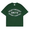 House of Smith Kaos Oversize Pria - Smith Heavyweight Badge Typeface Green Oversized - Oversize T Shirt