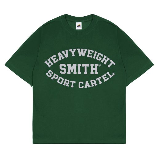 House of Smith Kaos Oversize Pria - Smith Heavyweight Badge Typeface Green Oversized - Oversize T Shirt