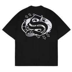 House of Smith Kaos Oversize Pria - Starcircle Heavyweight Oversized Tshirt Black - Oversize T Shirt