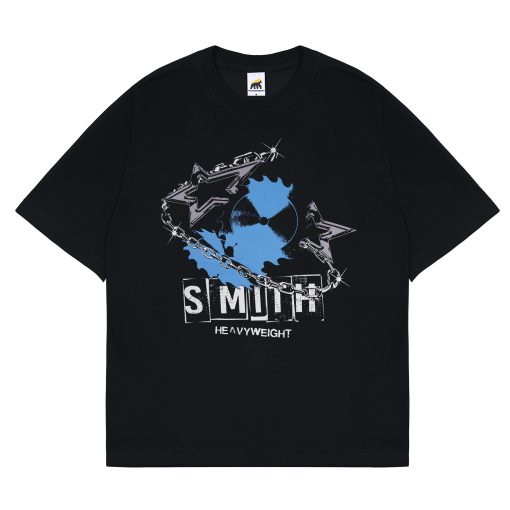 House of Smith Kaos Oversize Pria - Star Chain Heavyweight Oversized Tshirt Black - Oversize T Shirt