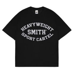 House of Smith Kaos Oversize Pria - Smith Heavyweight Badge Typeface Black - Oversize T Shirt