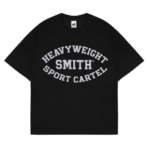 House of Smith Kaos Oversize Pria - Smith Heavyweight Badge Typeface Black - Oversize T Shirt