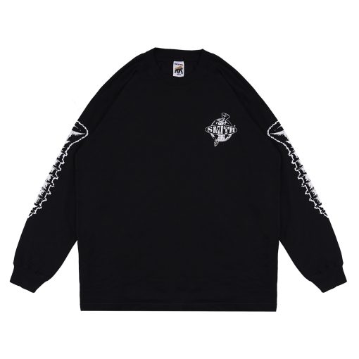 House of Smith Kaos Pria Oversize Lengan Panjang - Screwed Long Sleeve Oversized Black - T Shirt Long Sleeve Oversize - Image 2