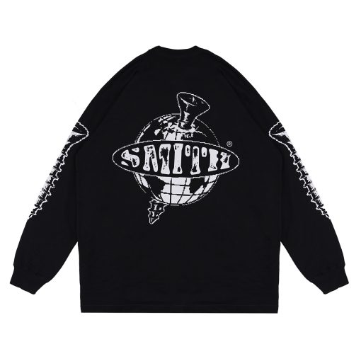 House of Smith Kaos Pria Oversize Lengan Panjang - Screwed Long Sleeve Oversized Black - T Shirt Long Sleeve Oversize