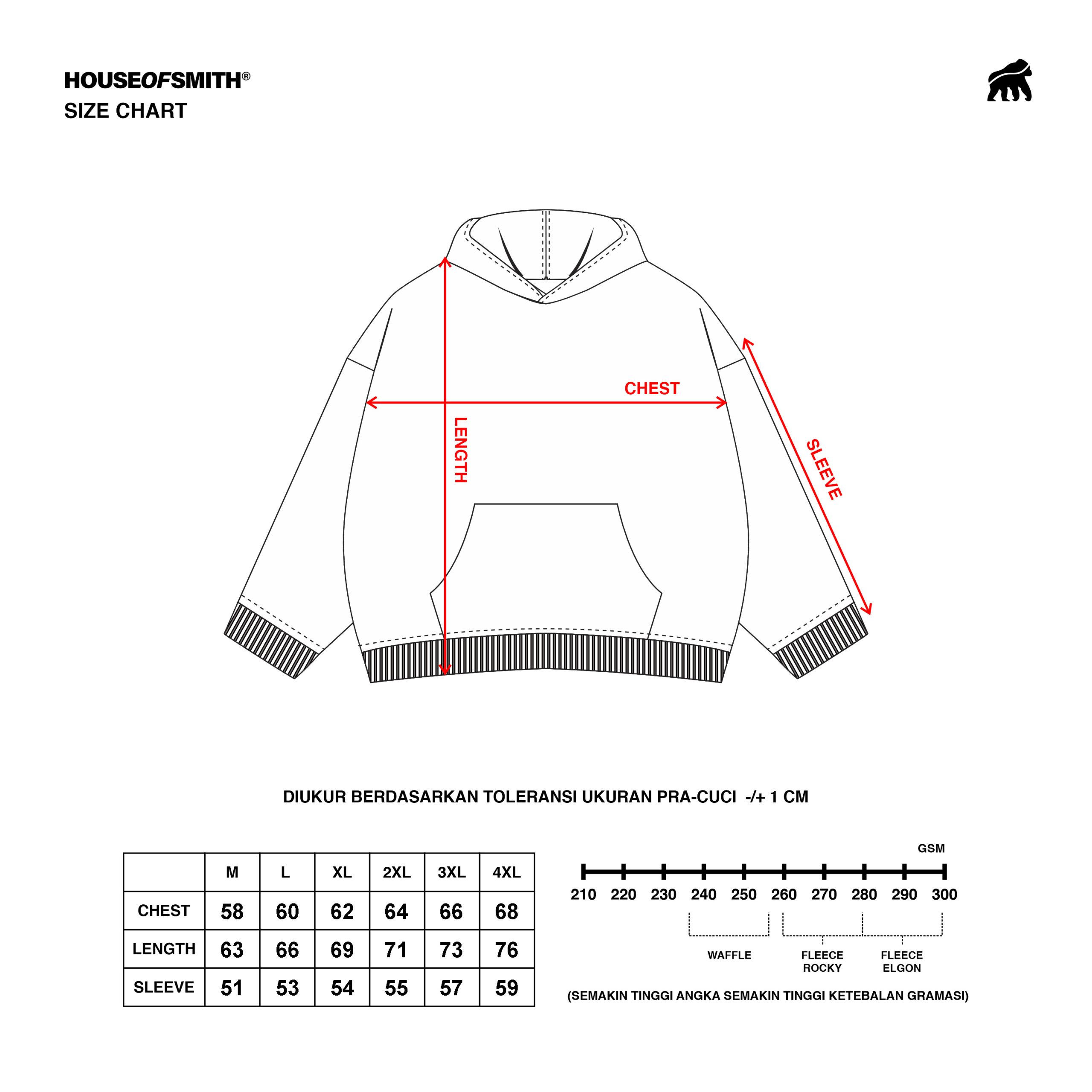 House of Smith Sweater Hoodie Oversize Pria - Thread Black Hoodie - Image 3