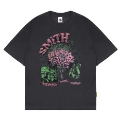 House of Smith Kaos Oversize Pria - Damage Heavyweight Oversized Tshirt Dk Grey - Oversize T Shirt