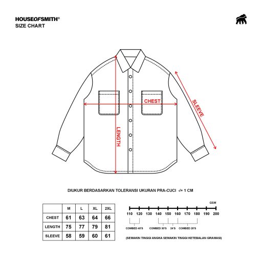 House of Smith Kemeja Pria - Up Stripe Oversized Shirt - Oversize Long Shirts - Image 5