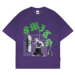 House of Smith Kaos Oversize Pria - Boxcage Heavyweight Oversized Tshirt Purple - Oversize T Shirt