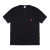 House of Smith Kaos Henley Pria Lengan Pendek - Tomatoes Pocket Regular Henley Black - T Shirt Short Henley