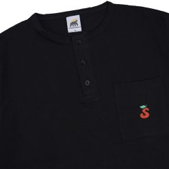 Alternative view of House of Smith Kaos Henley Pria Lengan Pendek - Tomatoes Pocket Regular Henley Black - T Shirt Short Henley