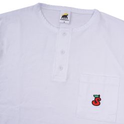 Alternative view of House of Smith Kaos Henley Pria Lengan Pendek - Tomatoes Pocket Regular Henley White - T Shirt Short Henley