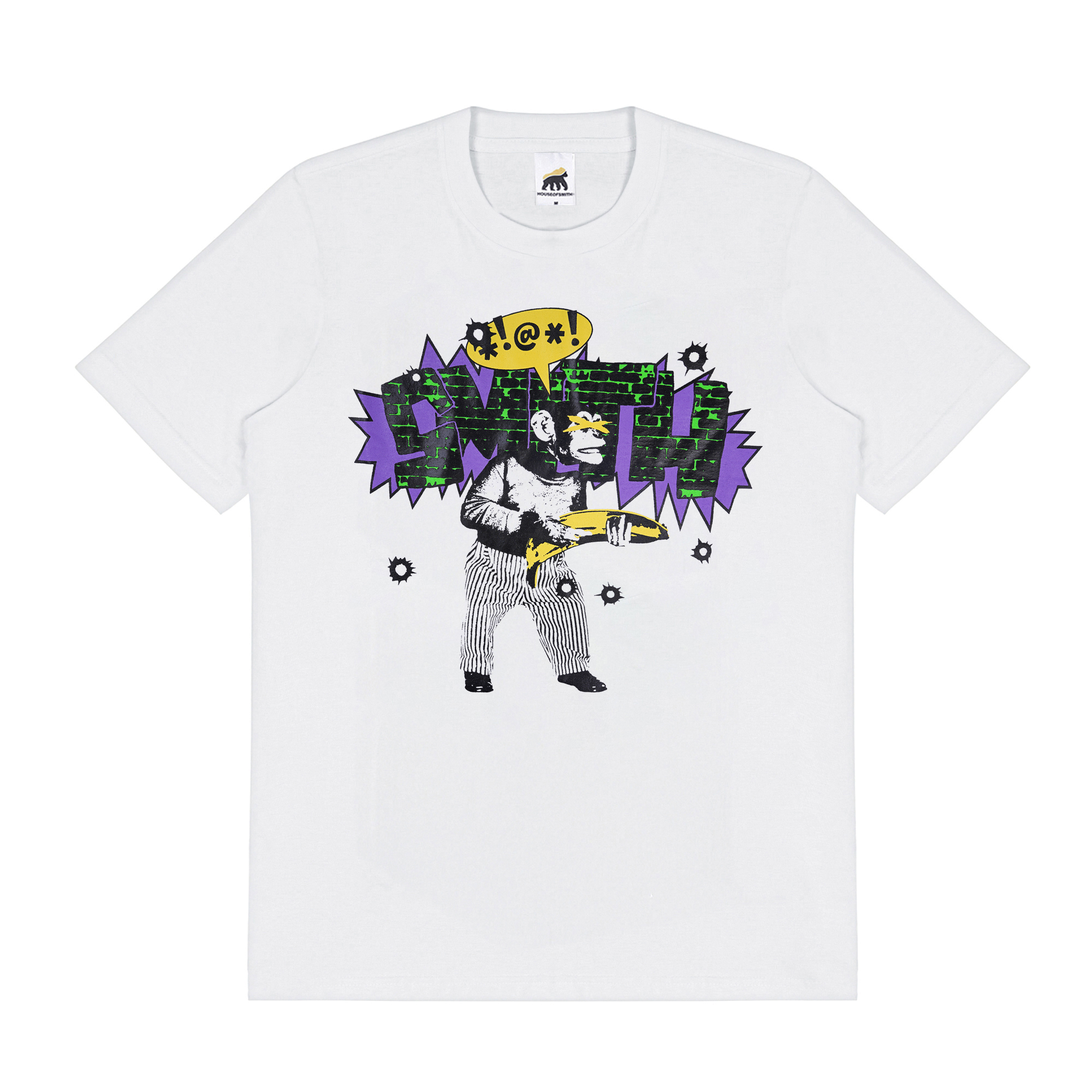 House of Smith Kaos Pria Lengan Pendek - Mobs Tshirt White - T Shirt