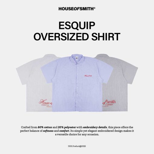 House of Smith Kemeja Oversize Pria - Esquip Oversized Shirt - Short Shirts Oversized