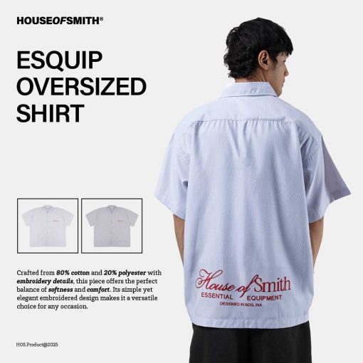 House of Smith Kemeja Oversize Pria - Esquip Oversized Shirt - Short Shirts Oversized - Image 3