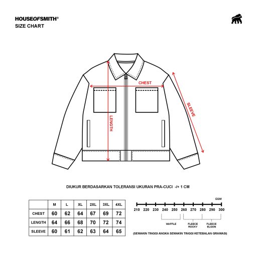 House of Smith Jaket Boxy Pria - Clover Boxy Cord Jacket Army #2 - Work Jacket - Image 7