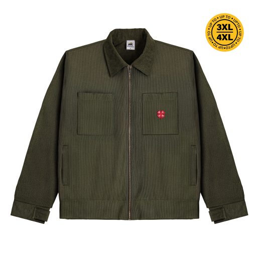 House of Smith Jaket Boxy Pria - Clover Boxy Cord Jacket Army #2 - Work Jacket