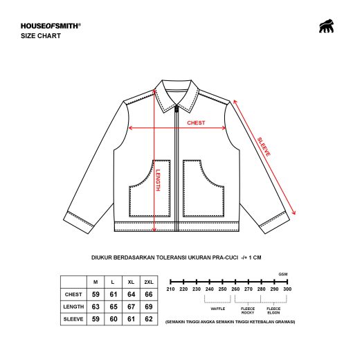 House of Smith Jaket Boxy Pria - Elder Boxy Work Jacket Army - Work Jacket - Image 5