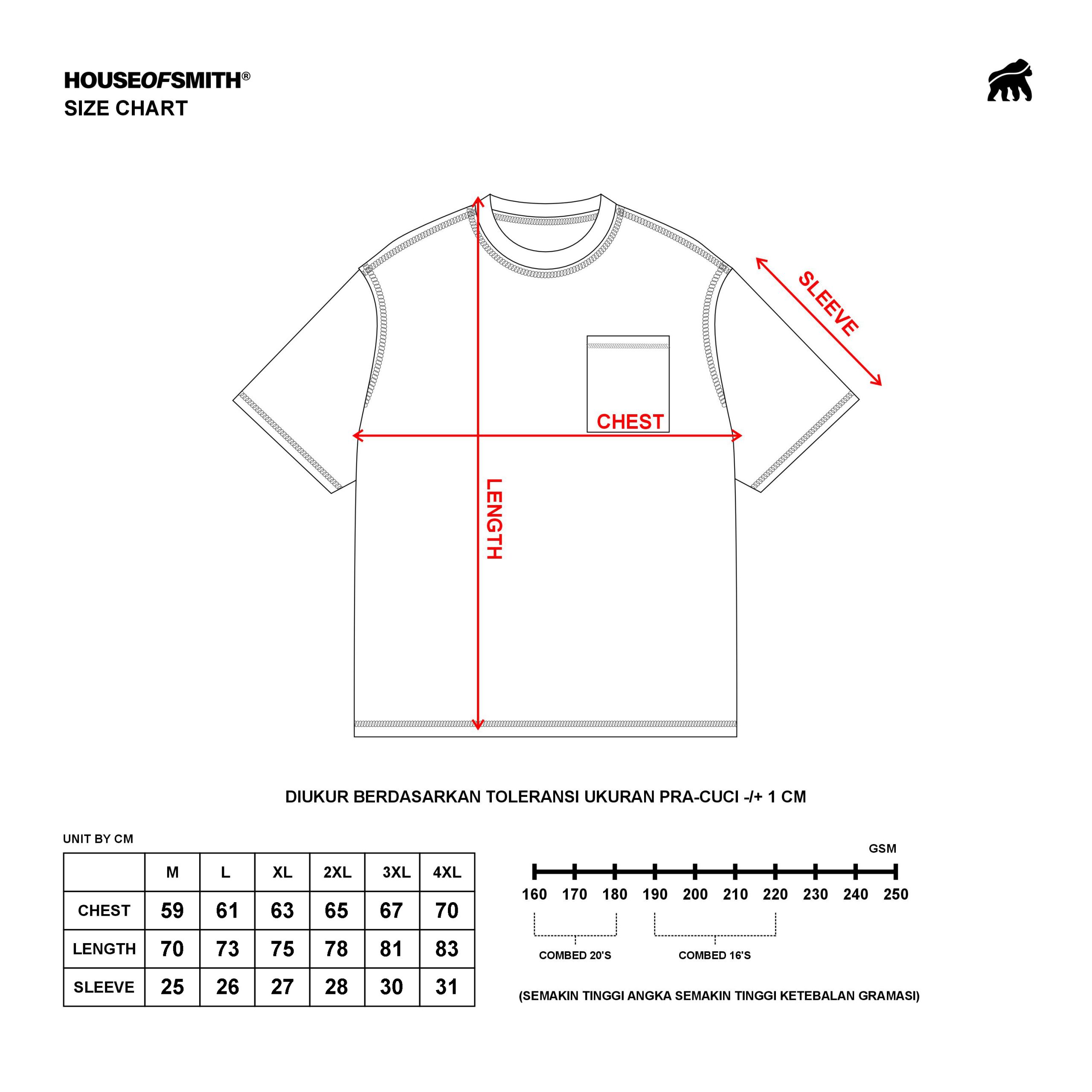 House of Smith Kaos Oversize Pria - Smith Pocket Oversized Tshirt White - Oversize T Shirt - Image 3