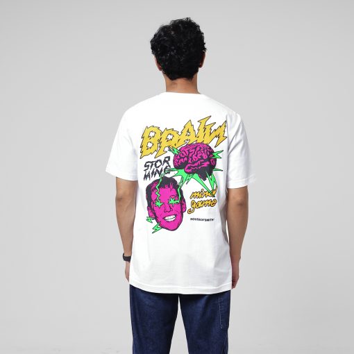 House of Smith Kaos Pria Lengan Pendek - Mind Game White #3 - T Shirt - Image 5