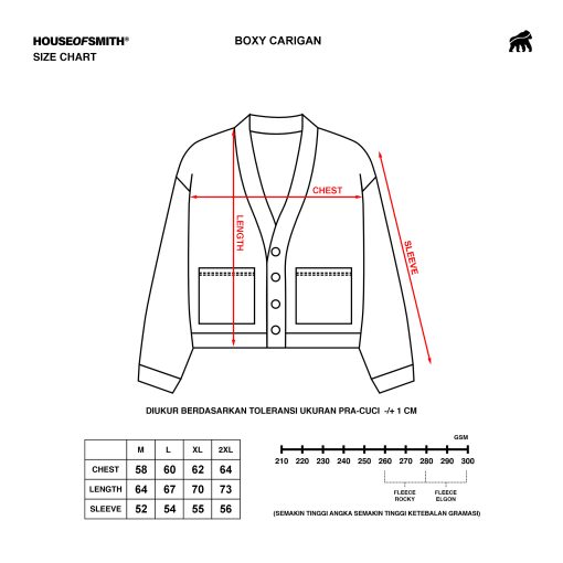 House of Smith Sweater Cardigan Boxy Pria - Rast Cardigan Boxy Army #2 - Image 5