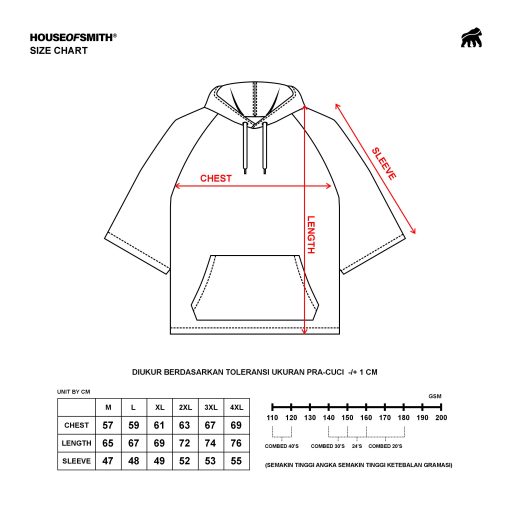 House of Smith Sweater Hoodie Boxy Short Sleeve Pria - Arch Short Sleeves Boxy Hoodie - Image 5