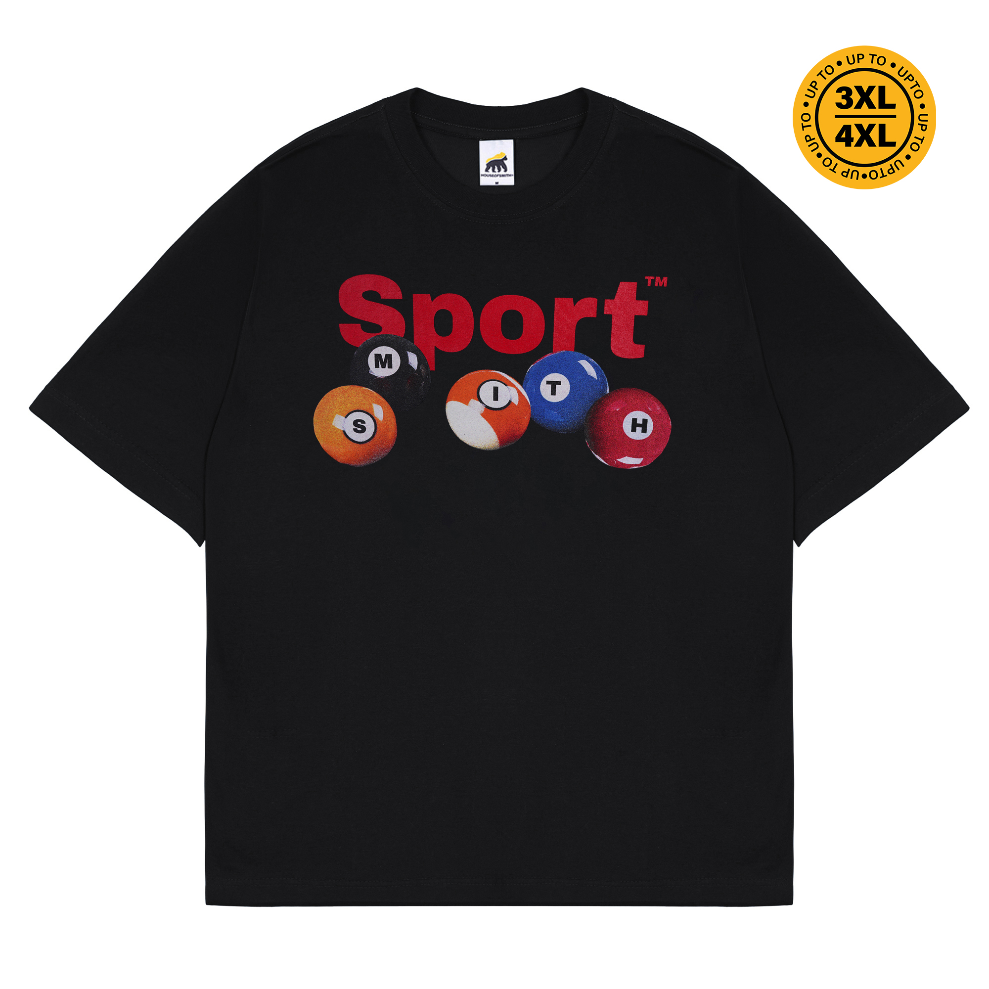 House of Smith Kaos Oversize Pria - Ball Pool Heavyweight Oversized Tshirt Black - Oversize T Shirt