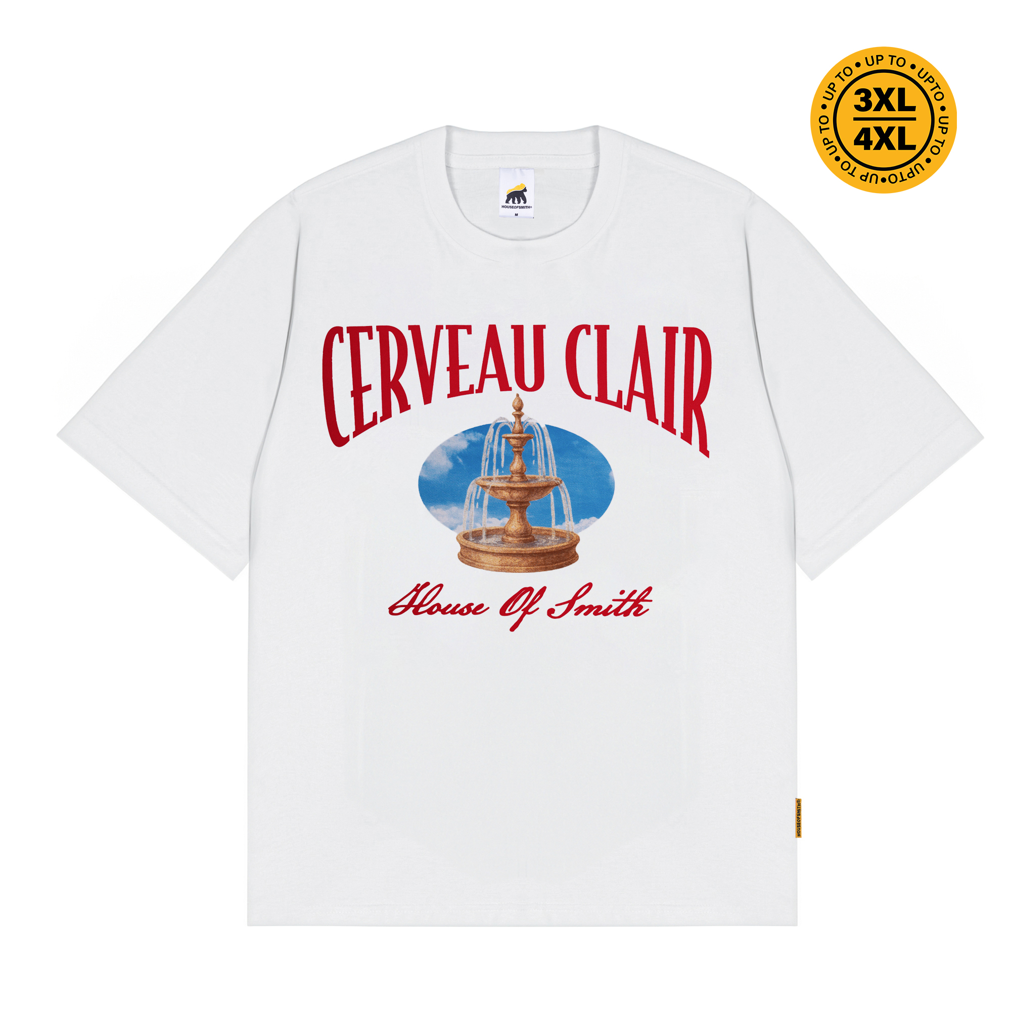 House of Smith Kaos Oversize Pria - Clair Heavyweight Oversized Tshirt White - Oversize T Shirt