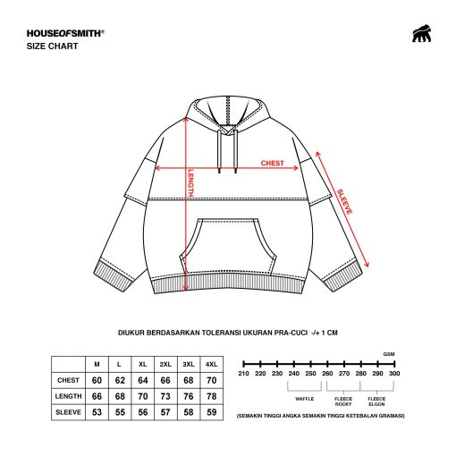 House of Smith Sweater Hoodie Oversize Pria - Double Sleeve Hoodie Black - Image 5