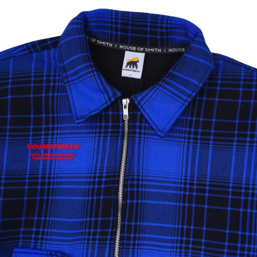 House of Smith Jaket Pria - Field Grid Work Jacket Blue - Work Jacket - Image 3