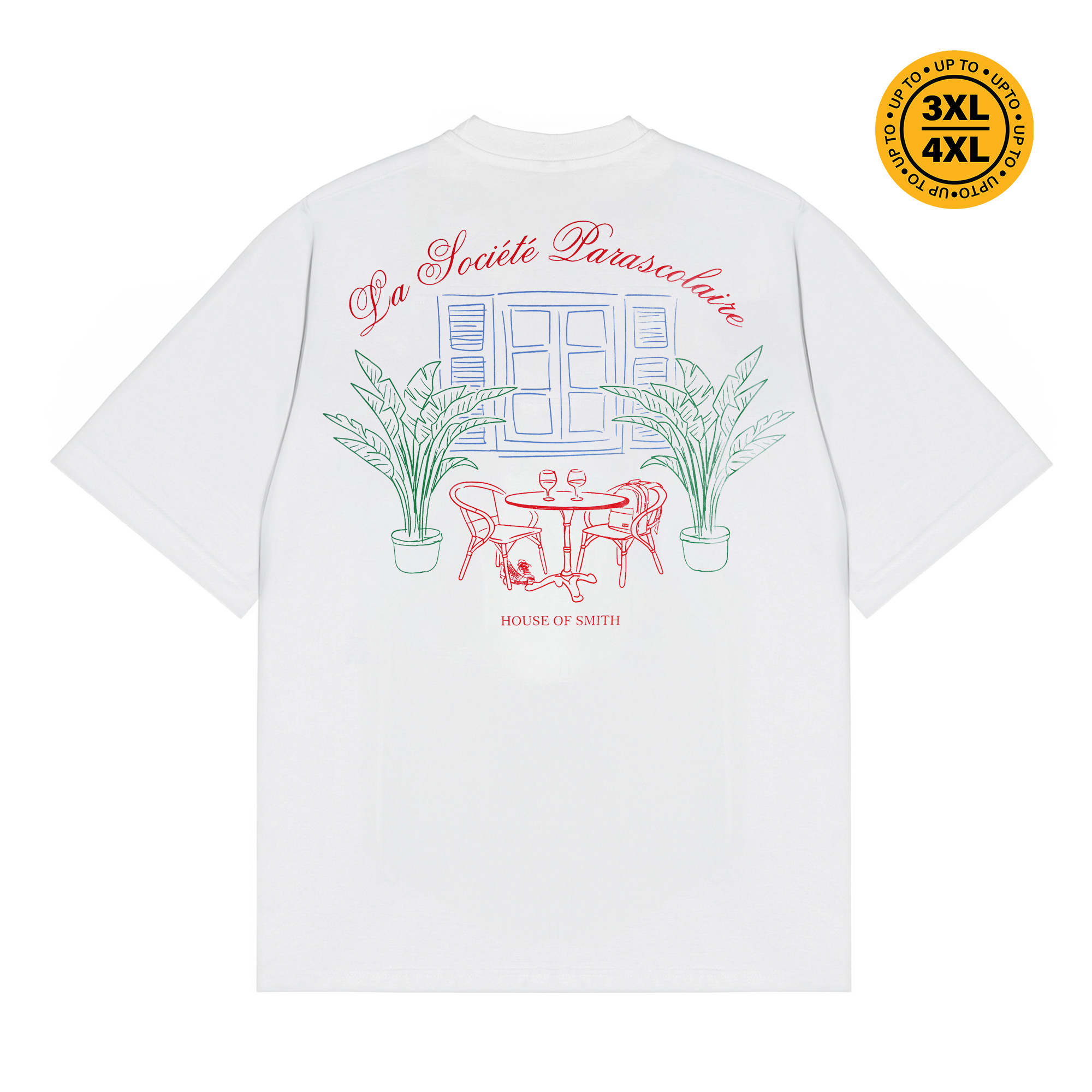 House of Smith Kaos Oversize Pria - Fenetre Oversized Tshirt White - Oversize T Shirt