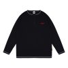 House of Smith Kaos Pria Lengan Panjang - Smith Long Sleeve Henley Black - T Shirt Long Sleeve Henley