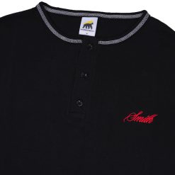 Alternative view of House of Smith Kaos Pria Lengan Panjang - Smith Long Sleeve Henley Black - T Shirt Long Sleeve Henley