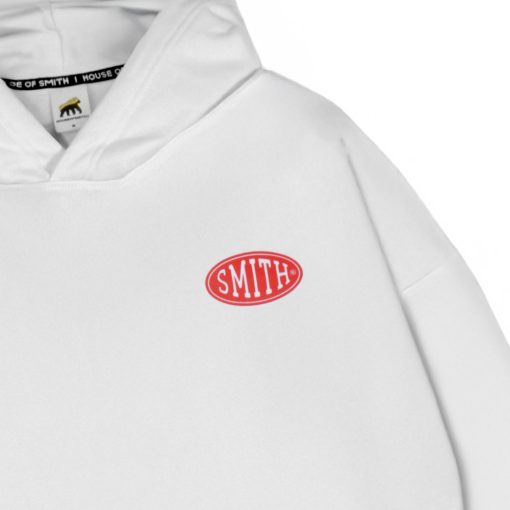 House of Smith Sweater Hoodie Oversize Pria - Badge Logo Oversized Hoodie White - Image 4