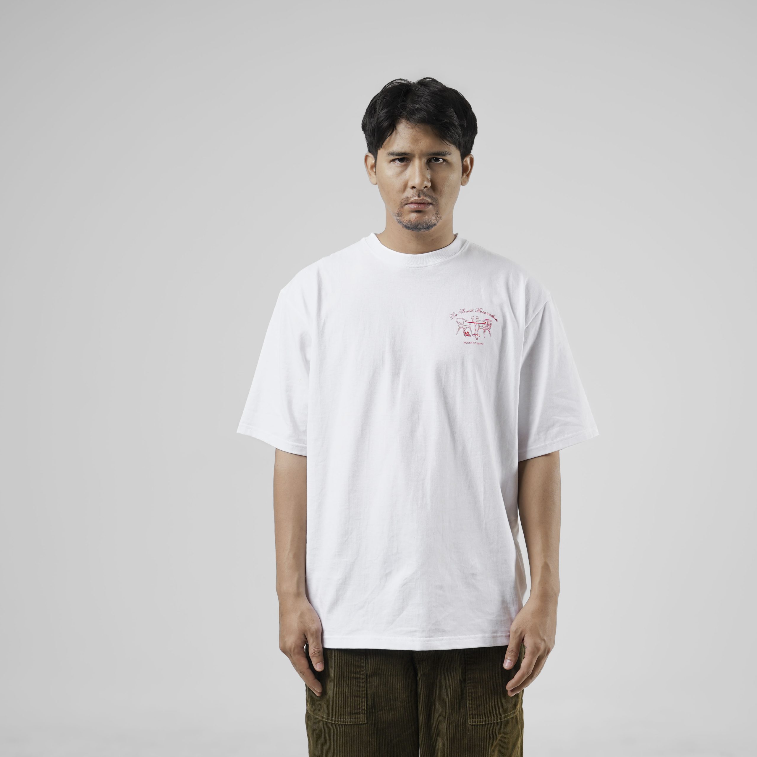 House of Smith Kaos Oversize Pria - Fenetre Oversized Tshirt White - Oversize T Shirt - Image 6