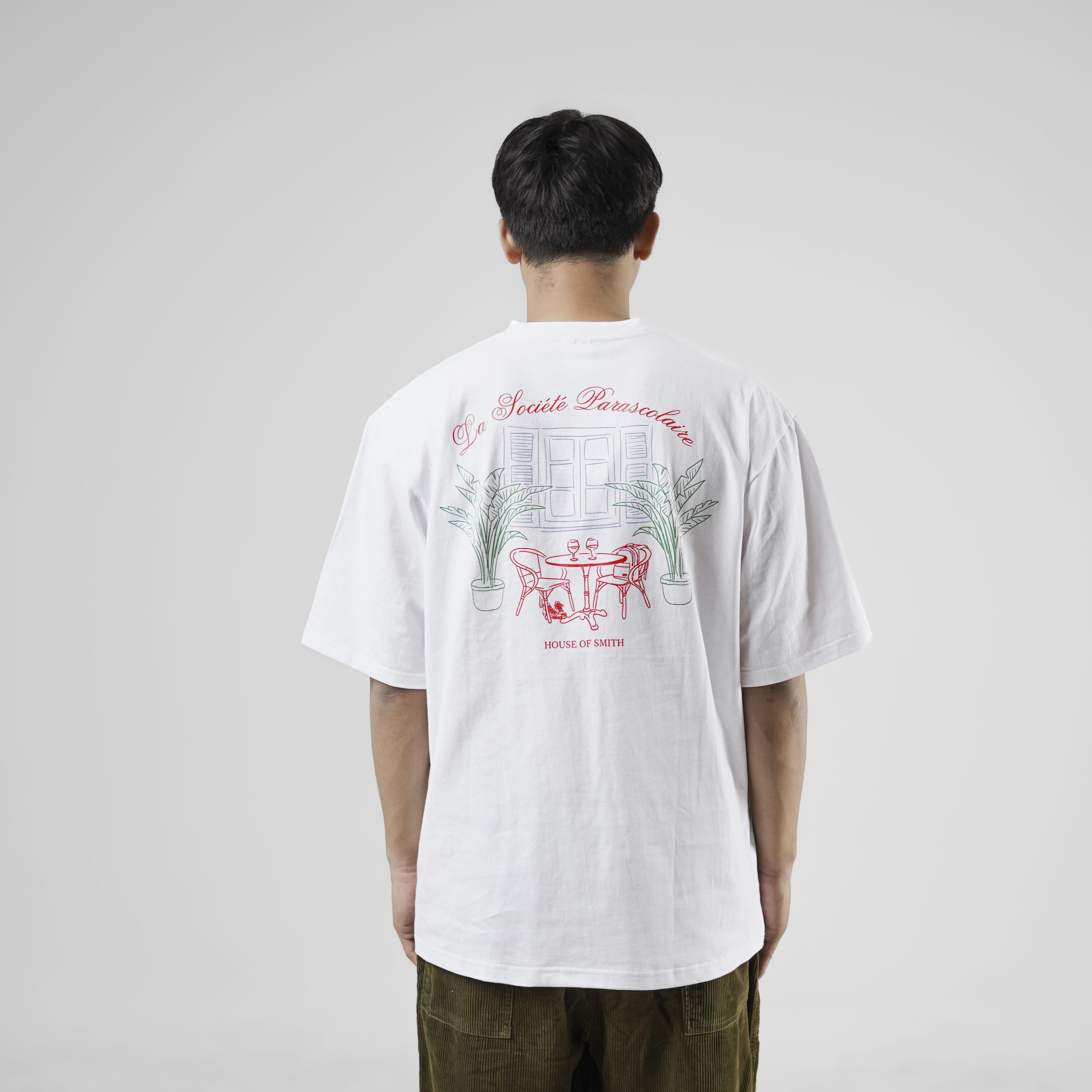 House of Smith Kaos Oversize Pria - Fenetre Oversized Tshirt White - Oversize T Shirt - Image 5