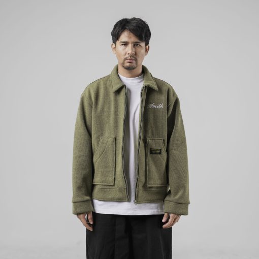 House of Smith Jaket Boxy Pria - Elder Boxy Work Jacket Army - Work Jacket - Image 4