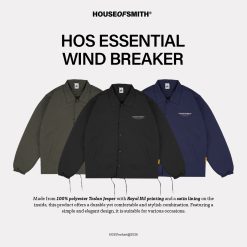 House of Smith Jaket Pria - Hos Essential Wind Breaker Black - Coach Jacket