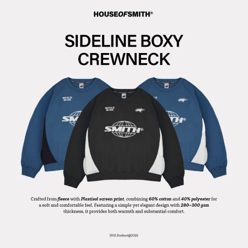 House of Smith Sweater Crewneck Boxy Pria - Sideline Boxy Crewneck