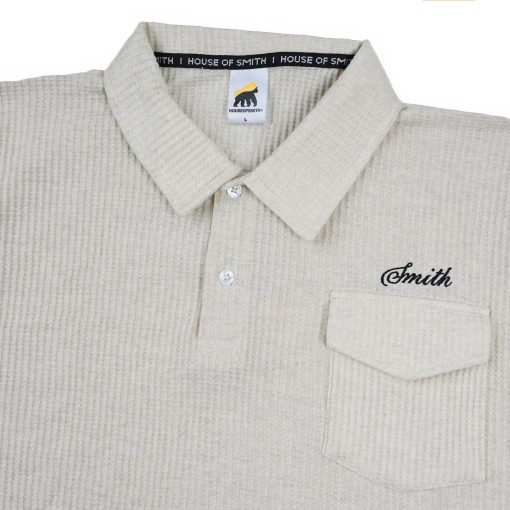 House of Smith Polo Shirt - Bloc Waffle Boxy Polo Shirt - Kaos Polo Boxy Pria - Image 3
