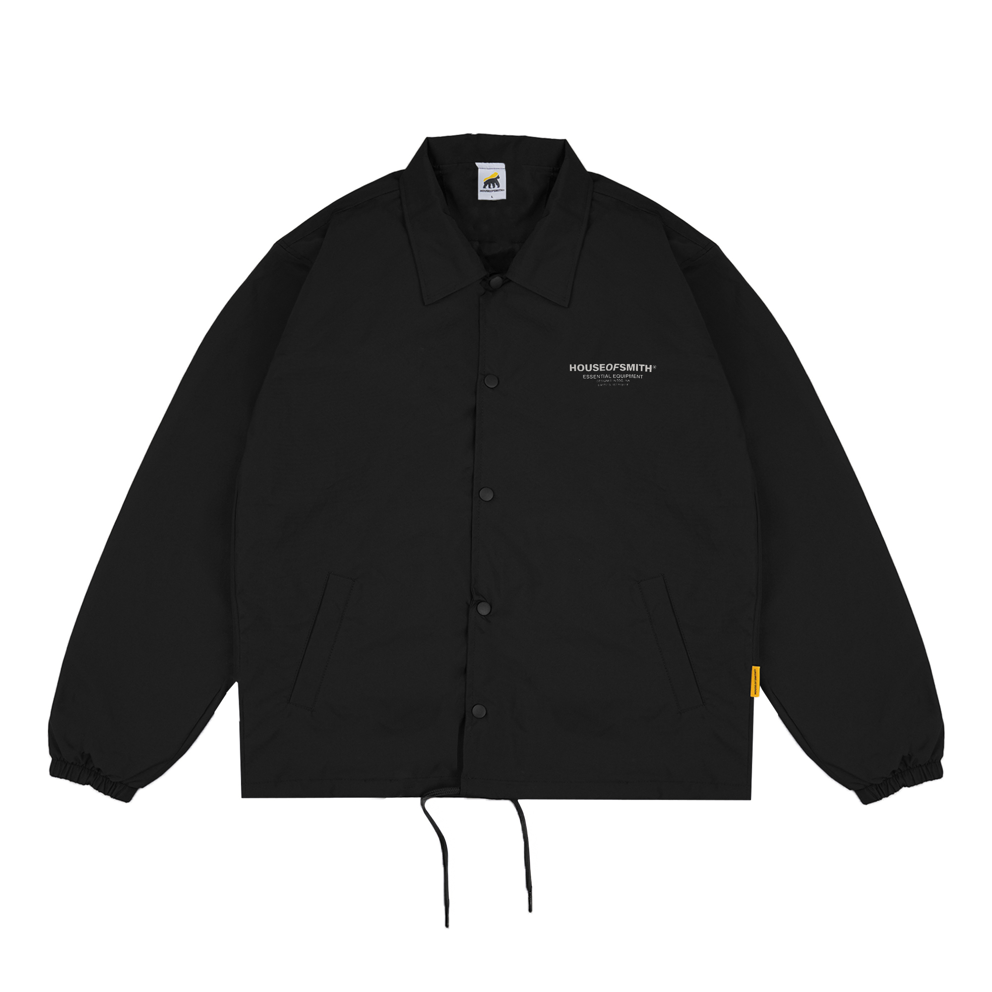 House of Smith Jaket Pria - Hos Essential Wind Breaker Black - Coach Jacket - Image 3