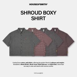 House of Smith Kemeja Flanel Boxy Pria - Shroud Boxy Shirt - Flannel Short Boxy