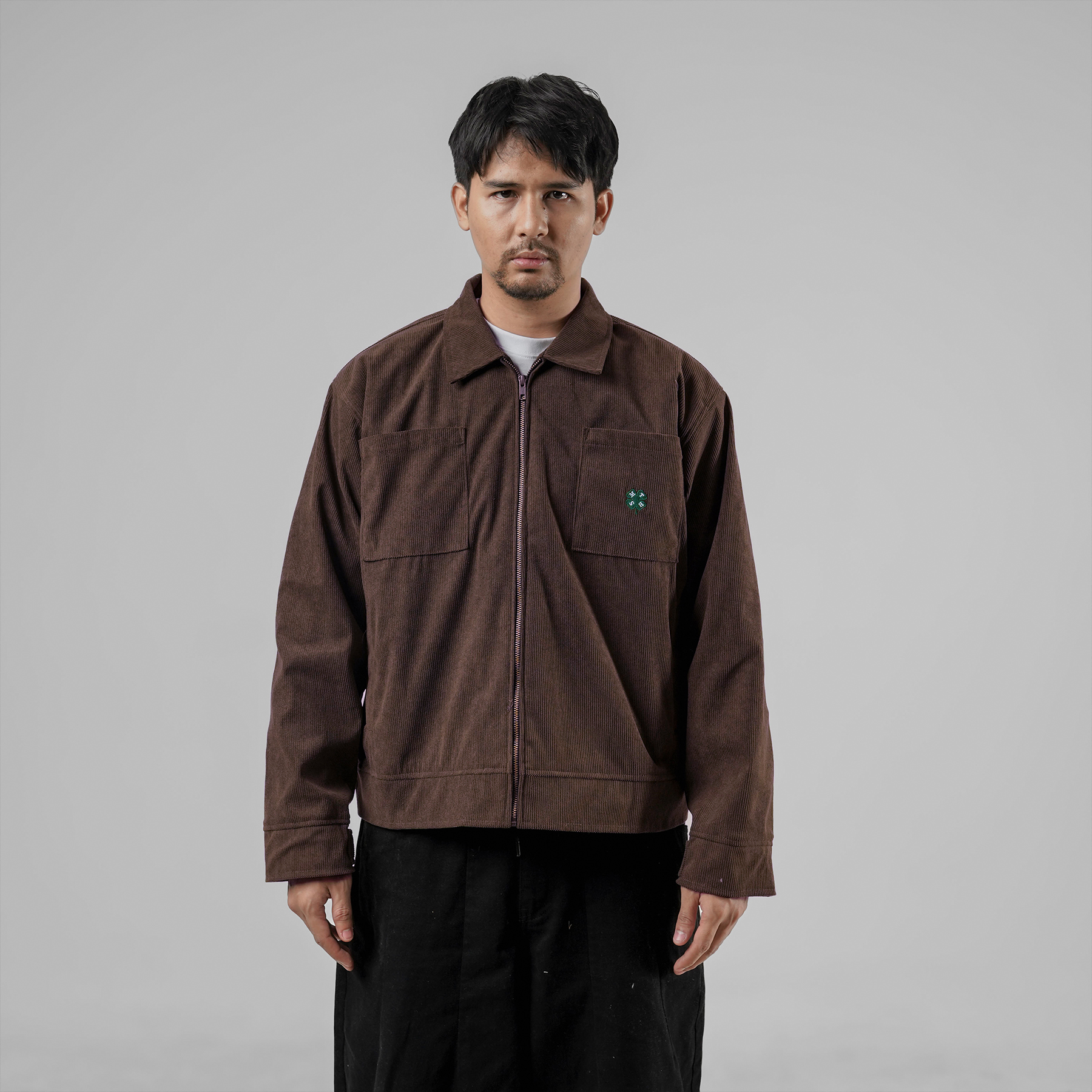 House of Smith Jaket Boxy Pria - Clover Boxy Cord Jacket Brown #4 - Work Jacket - Image 5
