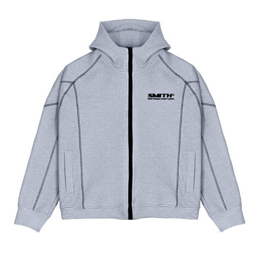 House of Smith Sweater Hoodie Zipper Track Suit Pria - Voulard Track Jacket Grey